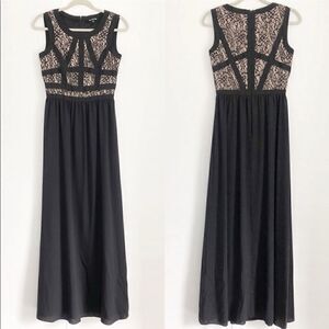 Gianni Bini Avery Lace Black Evening Formal Maxi Dress